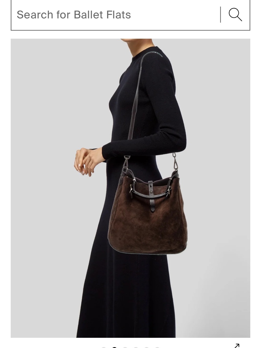 Filson Suede Top Handle Tote Bag in Dark Brown - Picture 2 of 15